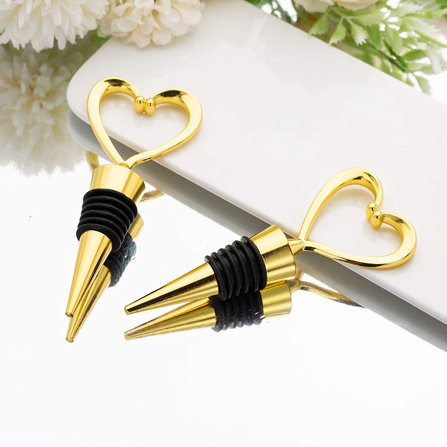 Sostraw & SmartThings - Wholesale Wine Stopper - Bottle Stopper - Heart - Gold or Silver3