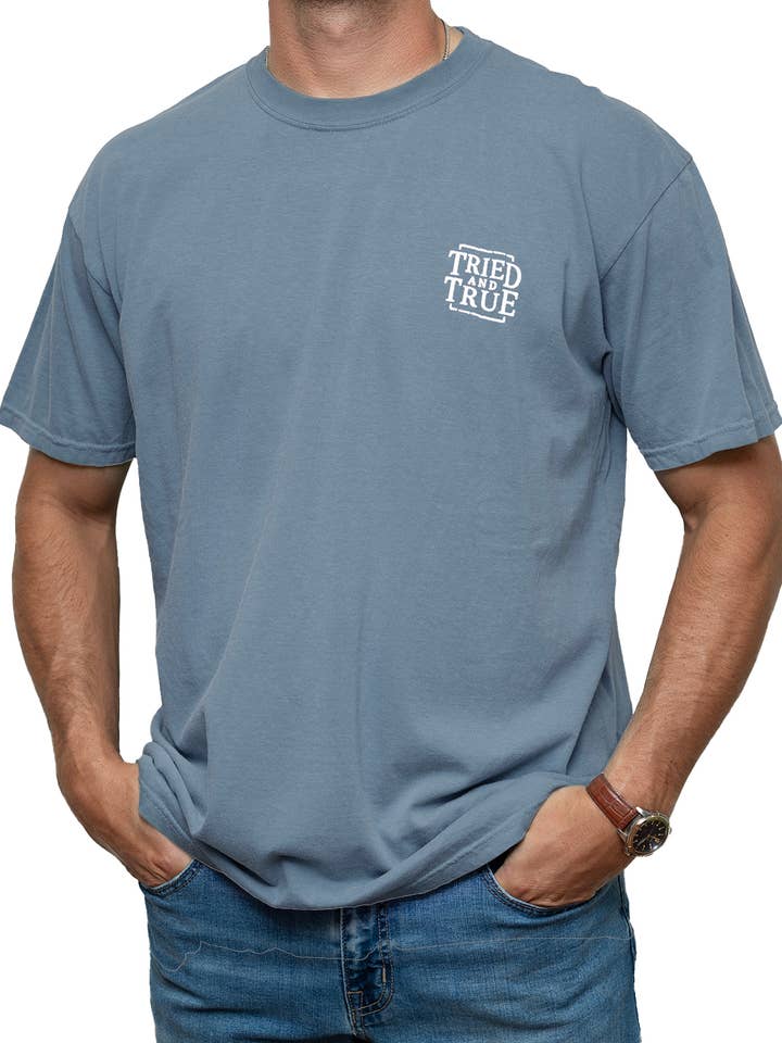 American Tough Ice Blue Short-Sleeve T-Shirt for wholesale on Faire1