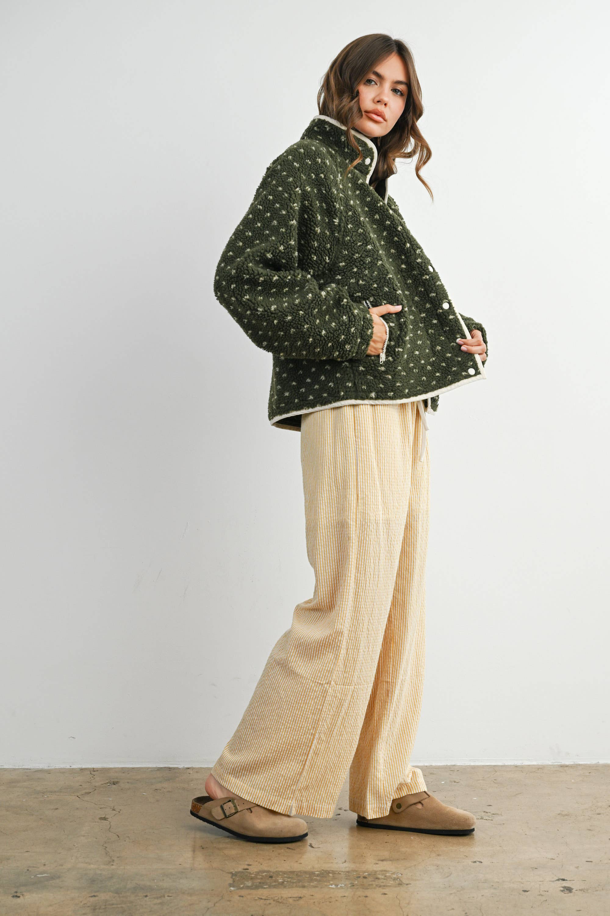 BUTTERMELON - Wholesale Jacket - Women's - High Pile Fleece Puffer Jacket - BMJ783113