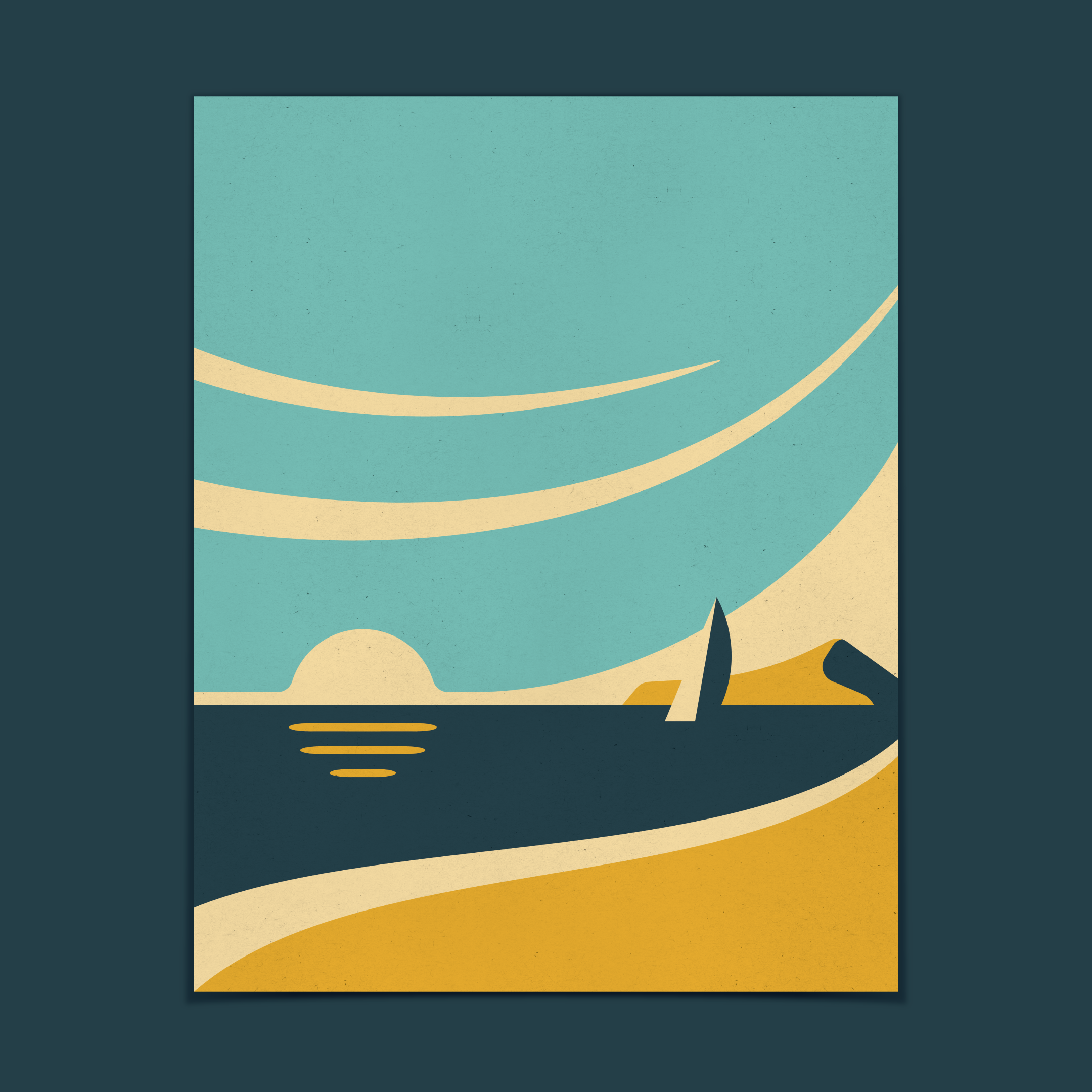 DKNG Studios – wholesale Art print – Horizons: Beach - Three-Color Screen Print2