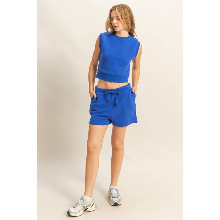 HYFVE - Wholesale Shirt - Women's - DZ25C551-Fitted Banded Waist Sleeveless Crop Top