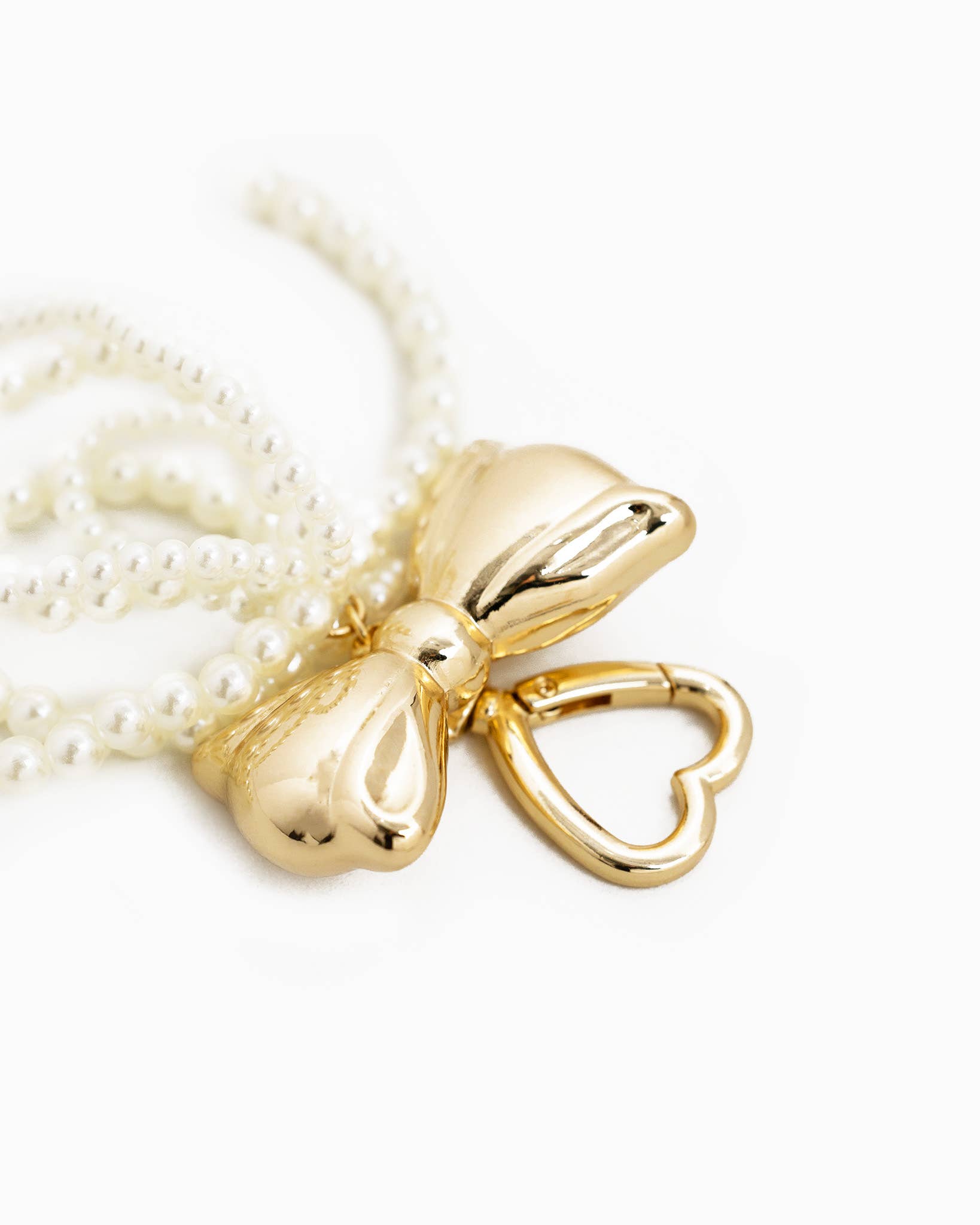 Sessori - Wholesale Keychain - Women's - Chunky Pearl Double Bow Bag Charm Keychain2