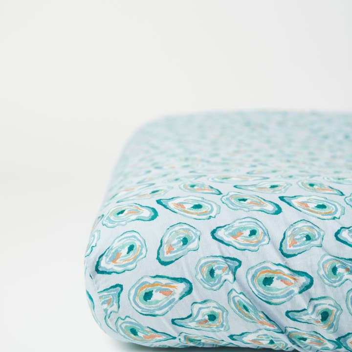 Oysters Organic Linen / Organic Cotton Crib Sheet for wholesale by Merier