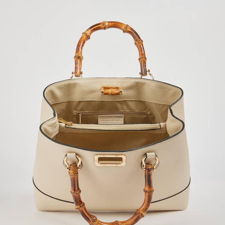 Voemièn - Wholesale Top Handle Bag - Women's - Bamboo Babe Bag in Beige Dollar Leather6