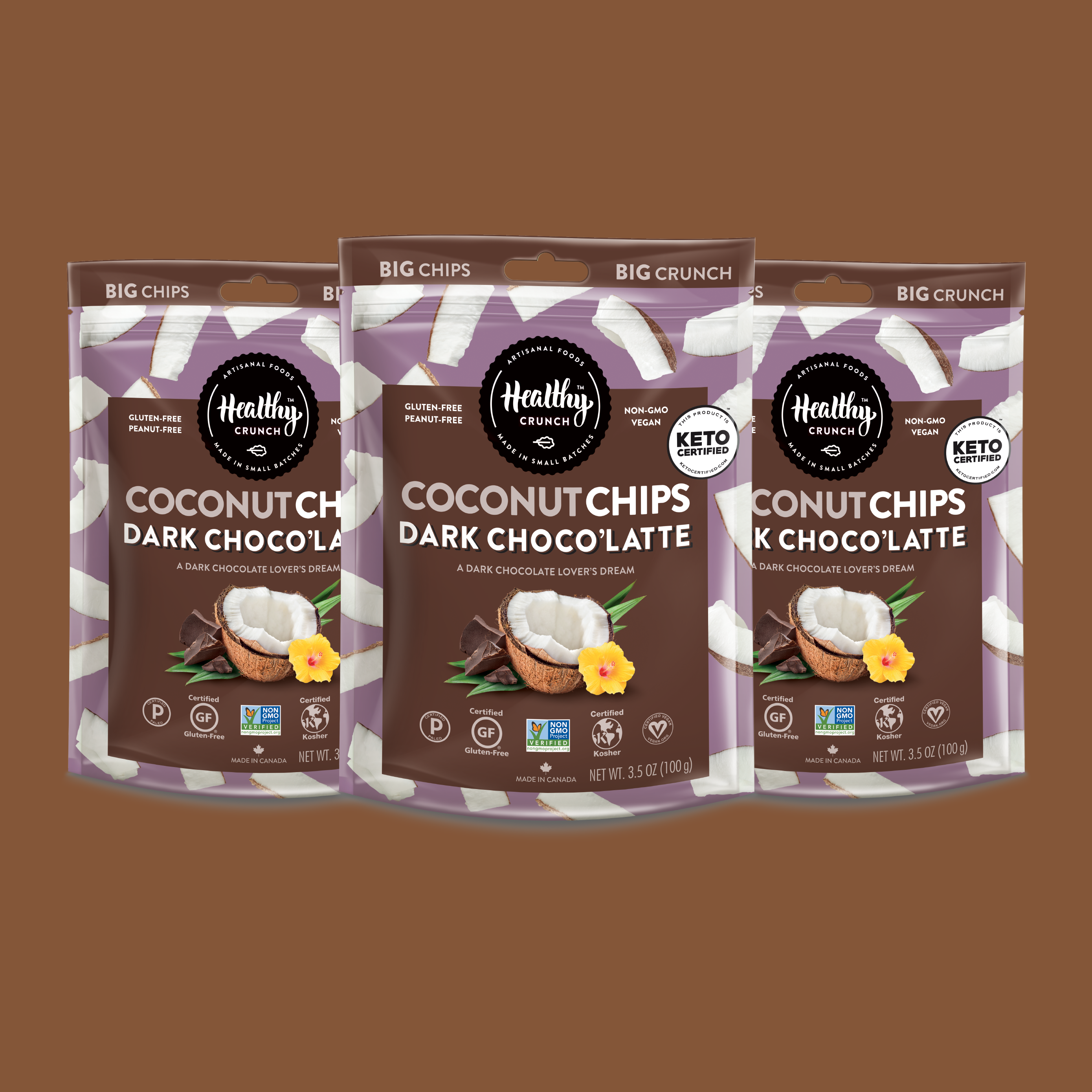 Healthy Crunch - Wholesale Chips - Dark Choco'Latte Coconut Chips7