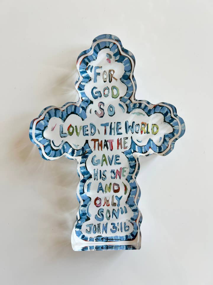 "He Saved Cross" acrylic for wholesale by Chelsea McShane Art