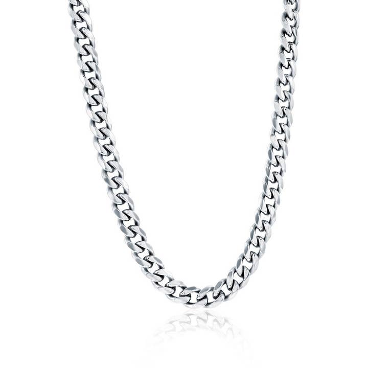 Stainless Steel 7mm Cuban Chain Necklace for wholesale by Metallo