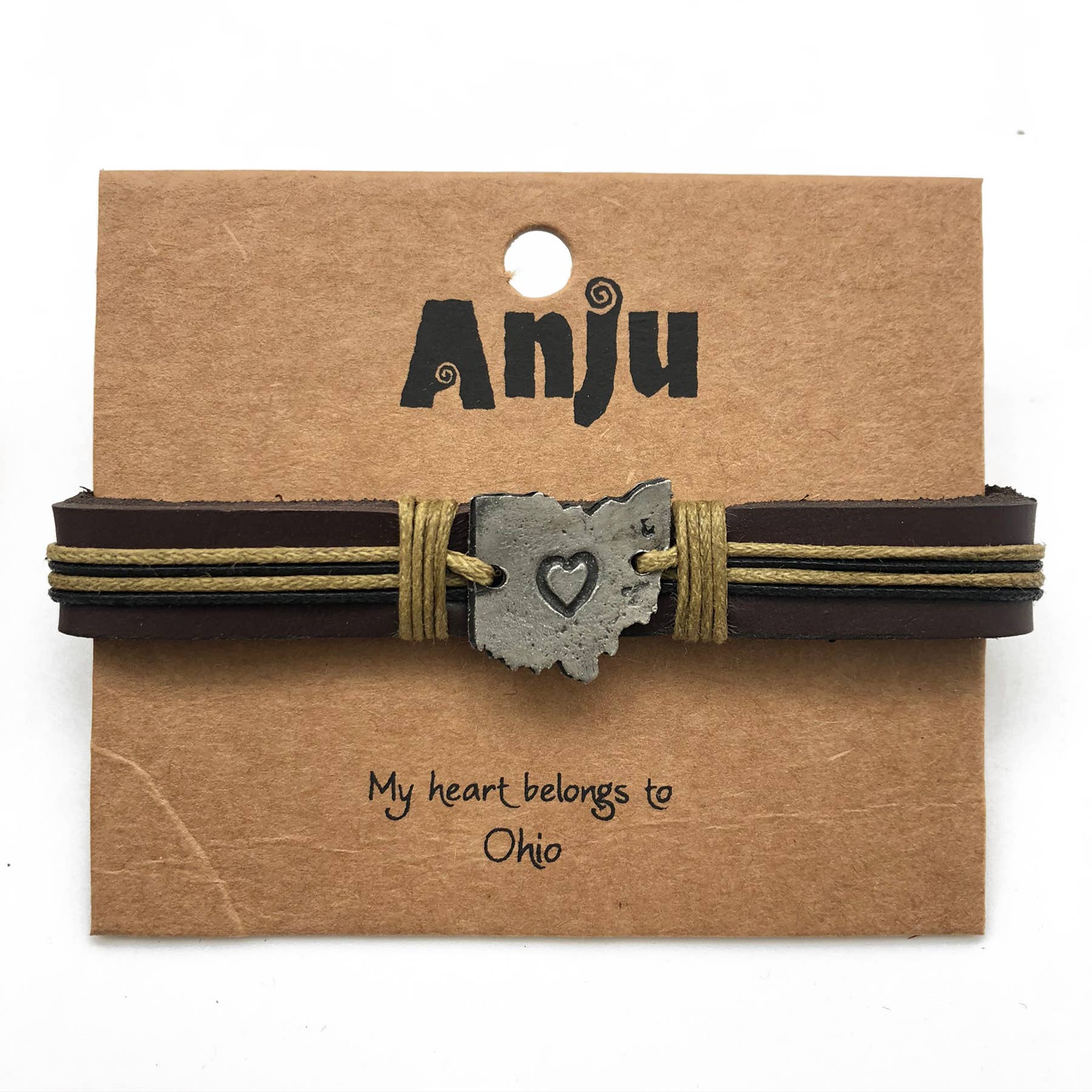 Anju Jewelry – Großhandel Armband mit Charms/Anhängern – Home State Schmuck - Zinn Lederarmband26