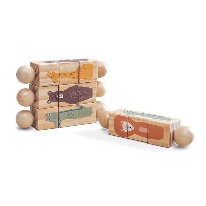 Passender Baustein aus Holz mit Tiermotiv für den Großhandel von giftland