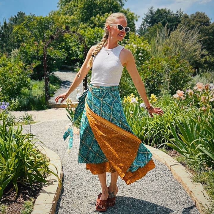 Darn Good Yarn - Wholesale Skirt - Women's - Sari Wrap Skirt