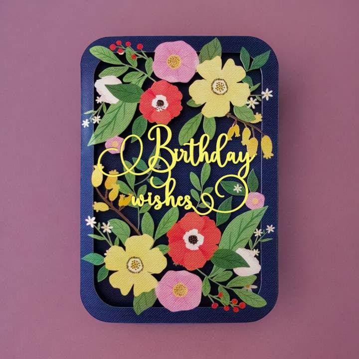 Exquisite Floral Birthday Card for wholesale by Alljoy Design