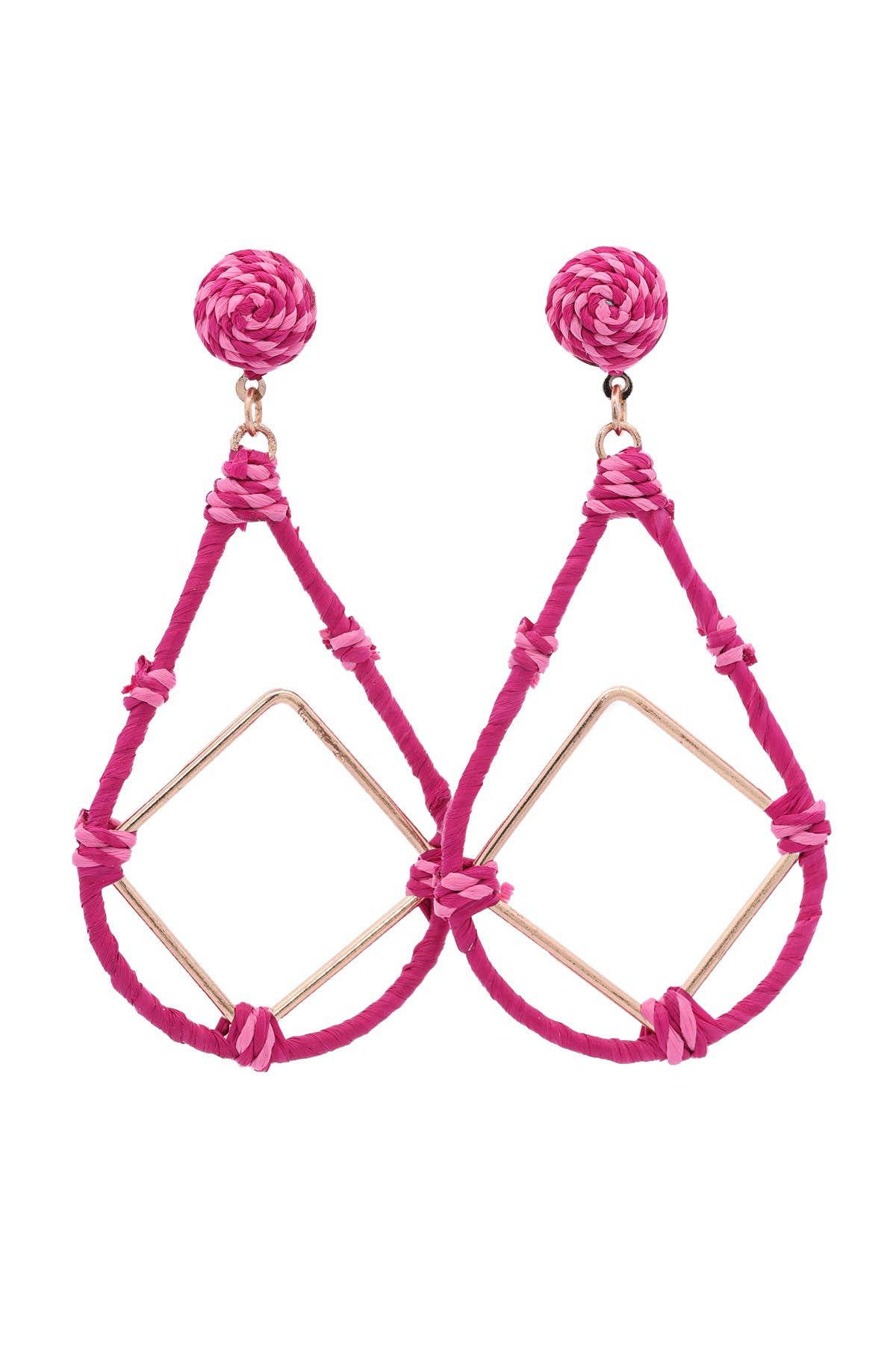 Urbanista Outlet - Vente Boucles d'oreilles pendantes - Boucles d'oreilles Raffia Open Leardrop avec Dia Drop9