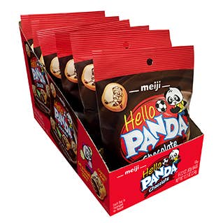 Grandpa Joe's Candy Shop - Wholesale Chocolate-covered sweets - Meiji Hello Panda, Chocolate 2.2oz Bag, 6ct1