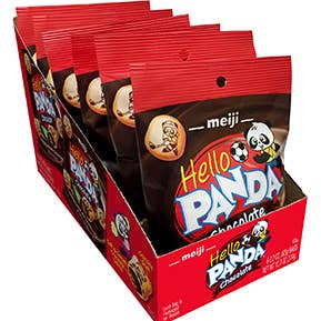 Grandpa Joe's Candy Shop - Wholesale Chocolate Covered Sweets - Meiji Hello Panda, Chocolate 2.2oz Bag, 6ct