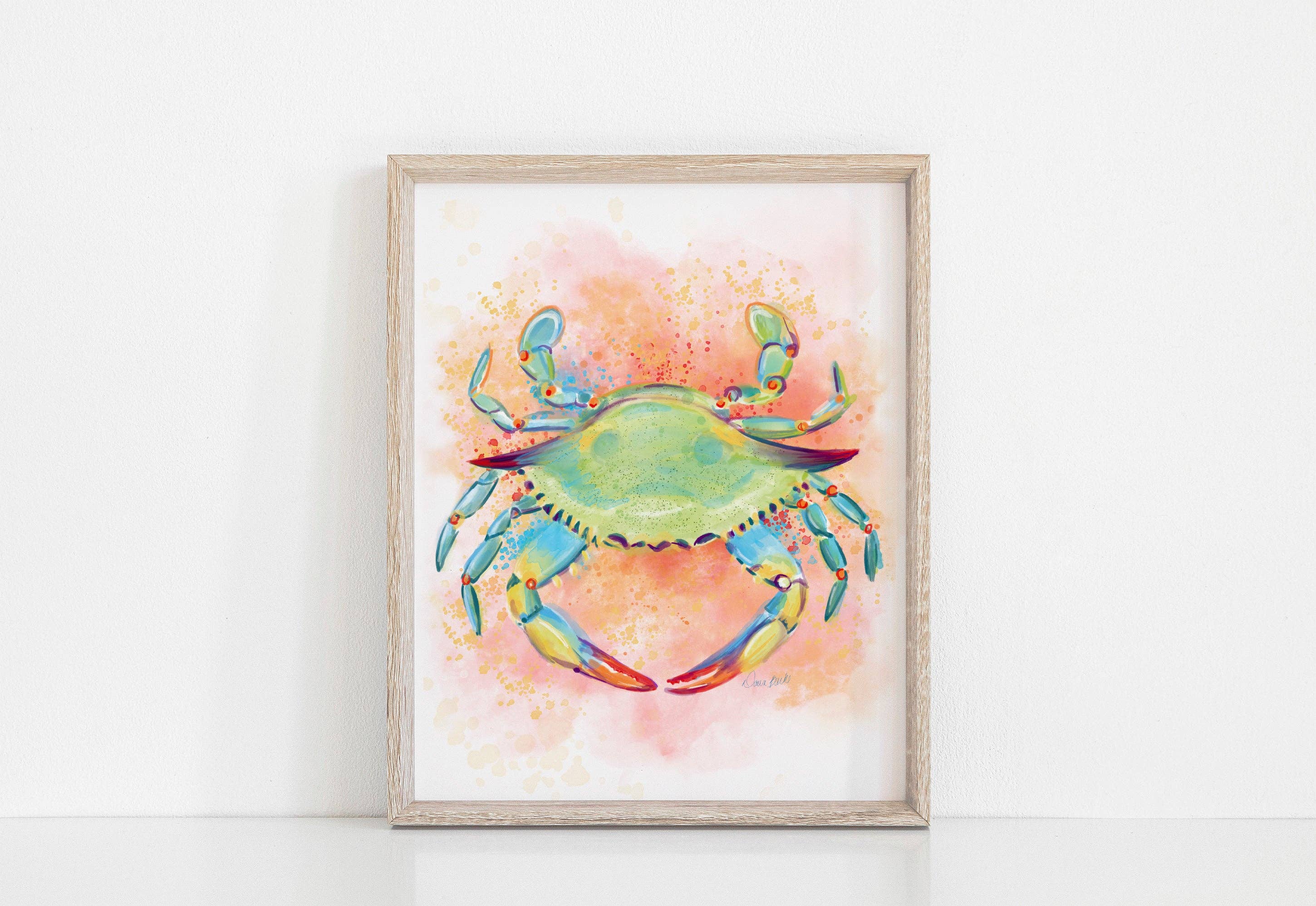 Dawn of Designs - Wholesale Art Print - Watercolor Crab Art Print3