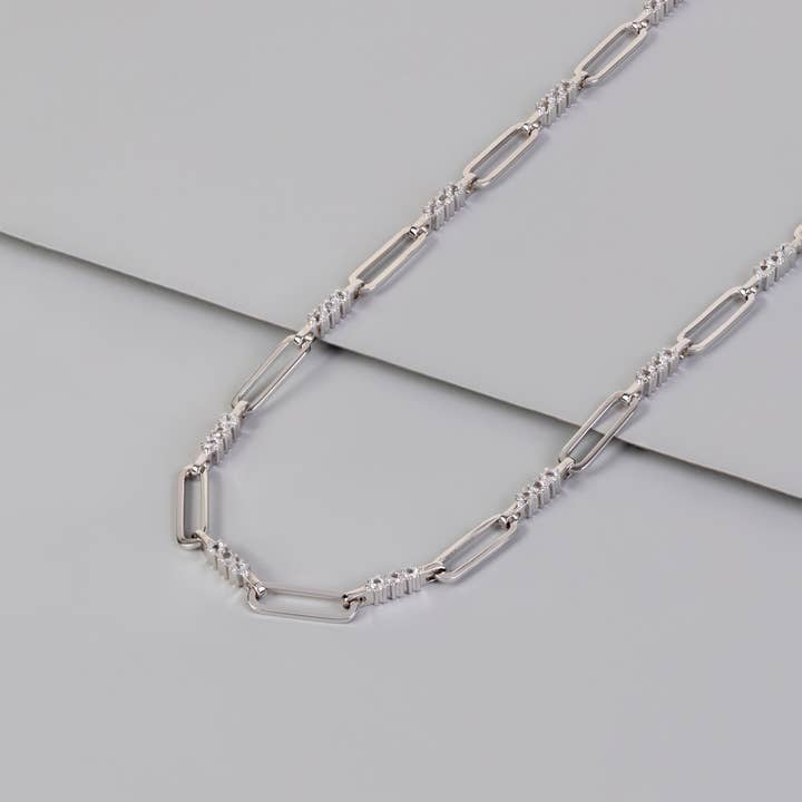 Collier Link Topaz en argent sterling 925 pour la vente par Wanderlust + Co