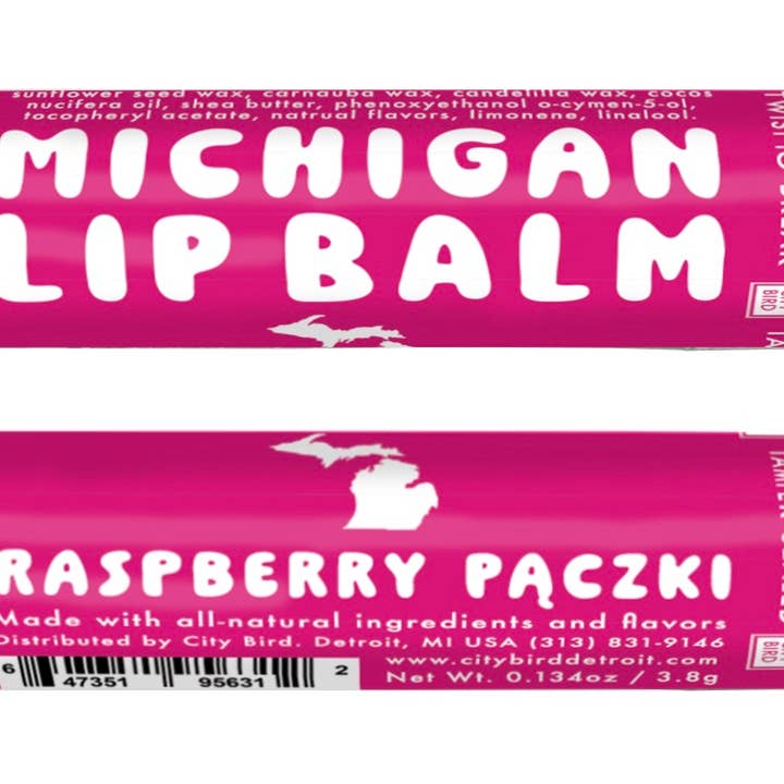 Michigan Organic Lip Balm - Raspberry Paczki for wholesale by City Bird