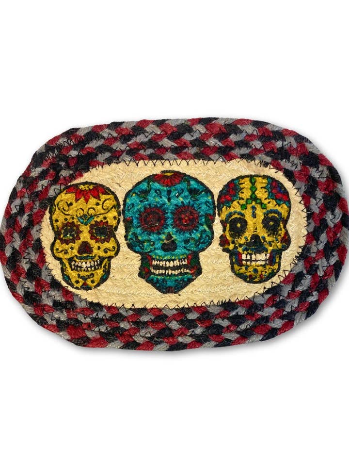 Braided Jute Oval Trivets, Design #45 for wholesale by El Paso Saddleblanket
