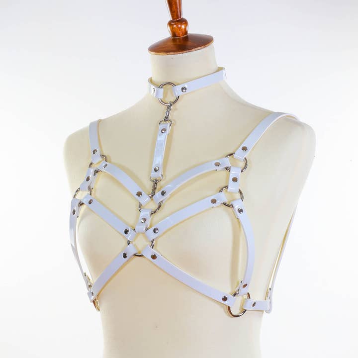 Funk Plus – wholesale Bustier – Women's – H202P DOUBLE STRAP BRA HARNESS W/ CHOKER