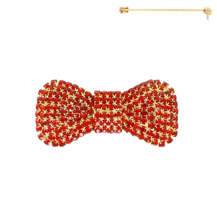 SP Sophia Collection - Wholesale Brooch - Jeweled Bow Tie Brooch Pin