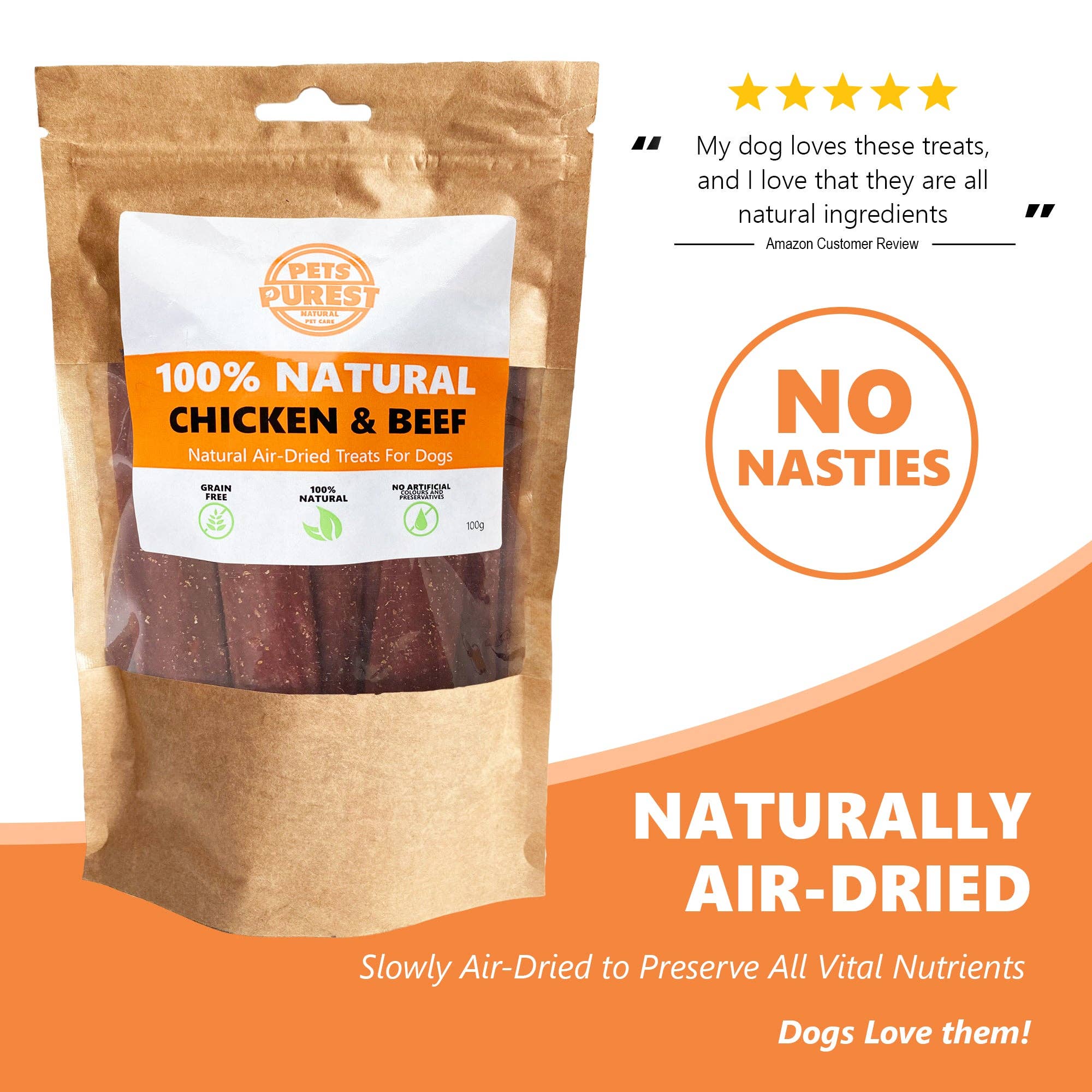 Pets Purest – wholesale Pet treats – Dog – Pets Purest Dog Treats Chicken Beef Strips - 100% Natural Ai3