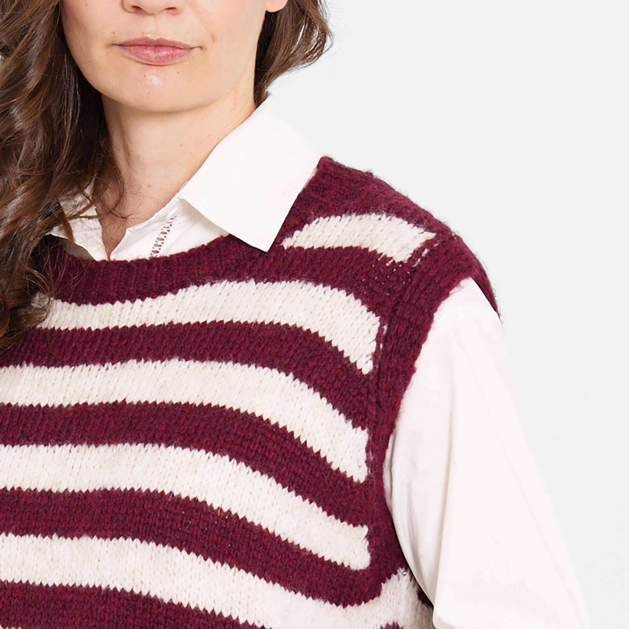 Sarta – wholesale Tank top – Women′s – Betsy Wool Blend Tank Top - Berry/Cream, Striped5