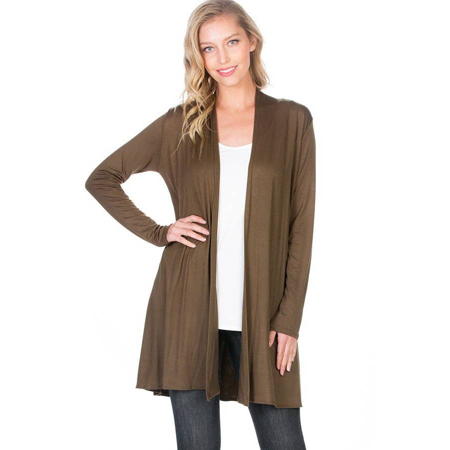 Azules Clothing - Venta al por mayor Cárdigan - Mujer - Cárdigan drapeado de manga larga con parte delantera abierta43