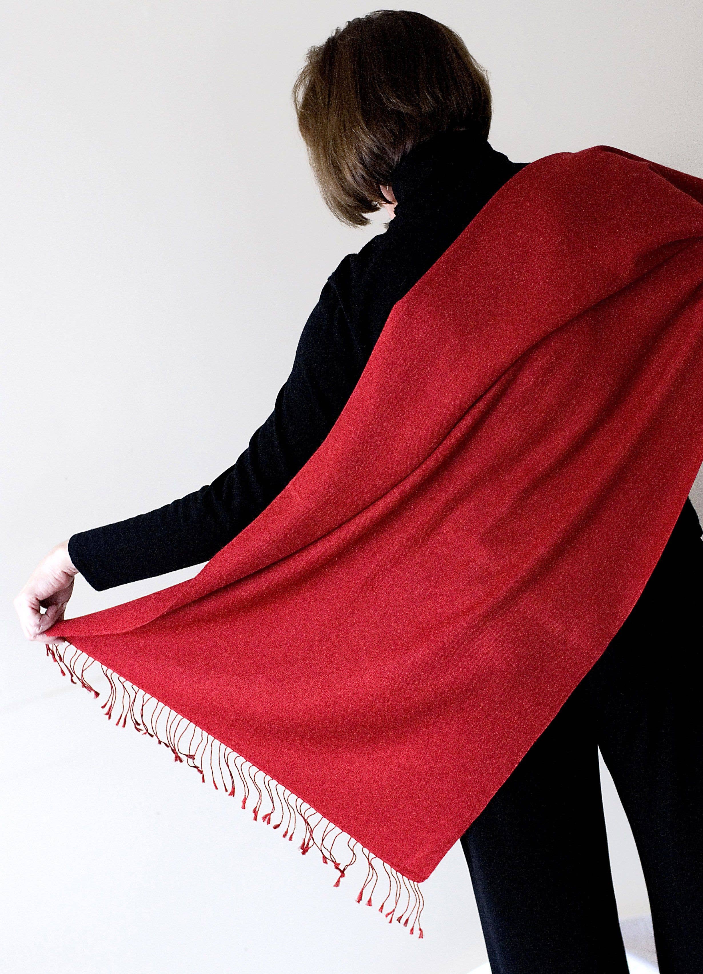 Didi Bahini Fair Trade - Wholesale Scarf - Women's - Medium Solid Color Pashmina Shawl37