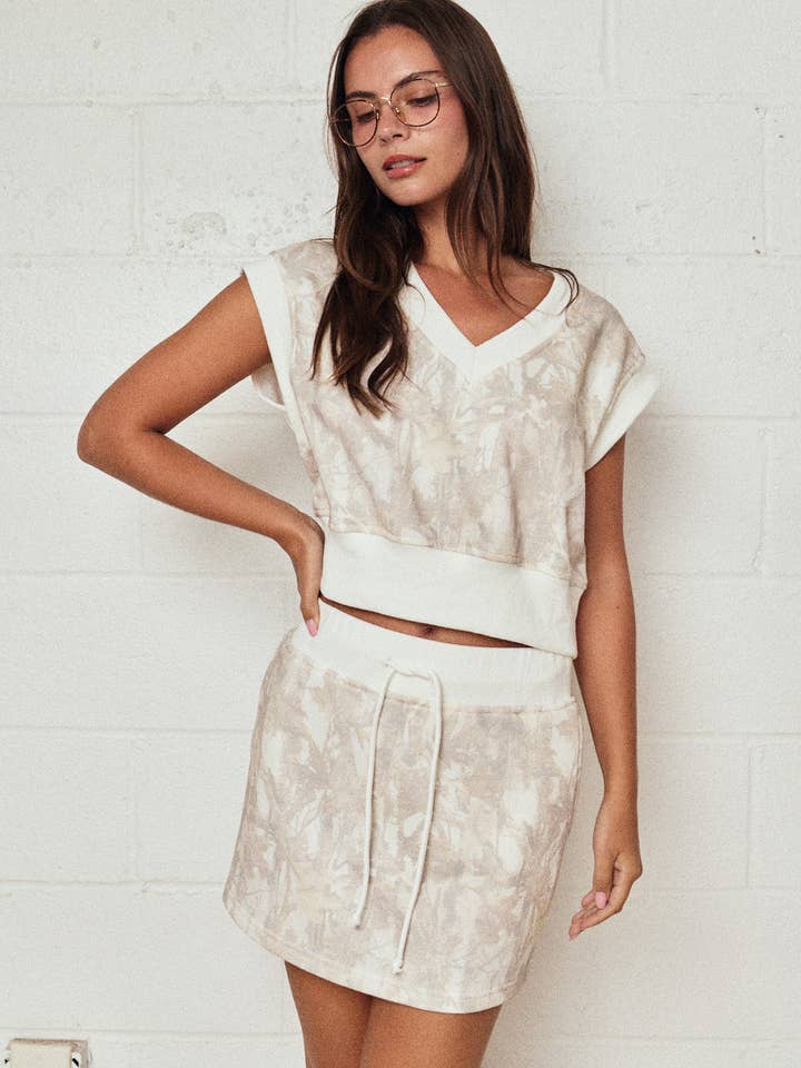 PX50304-3 - CAMO S/L TOP SKIRT SET for wholesale by Papermoon