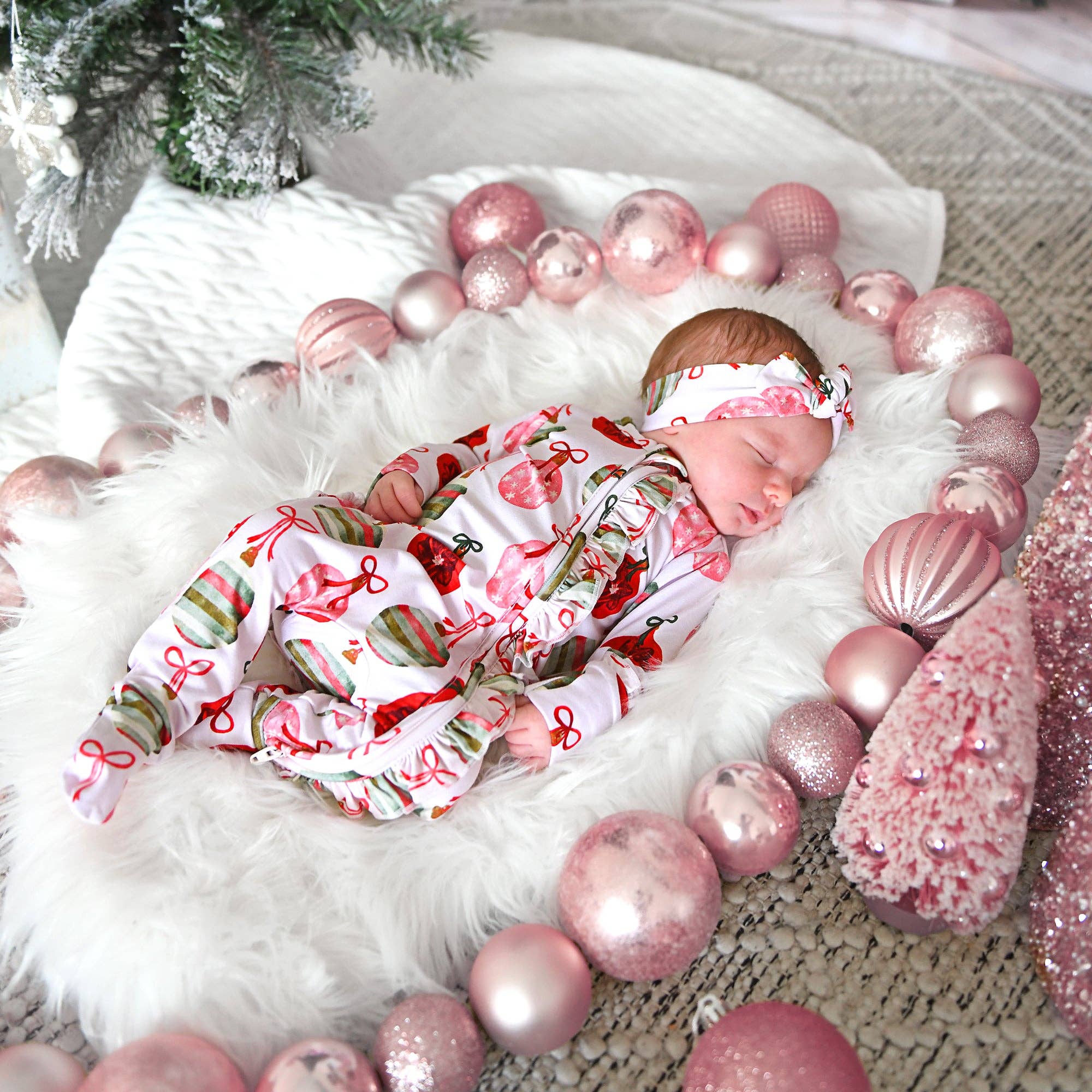 Gigi and Max - Wholesale Jumpsuit - Baby - Kit Ornaments RUFFLE ZIP xmas bamboo baby one piece outfit14