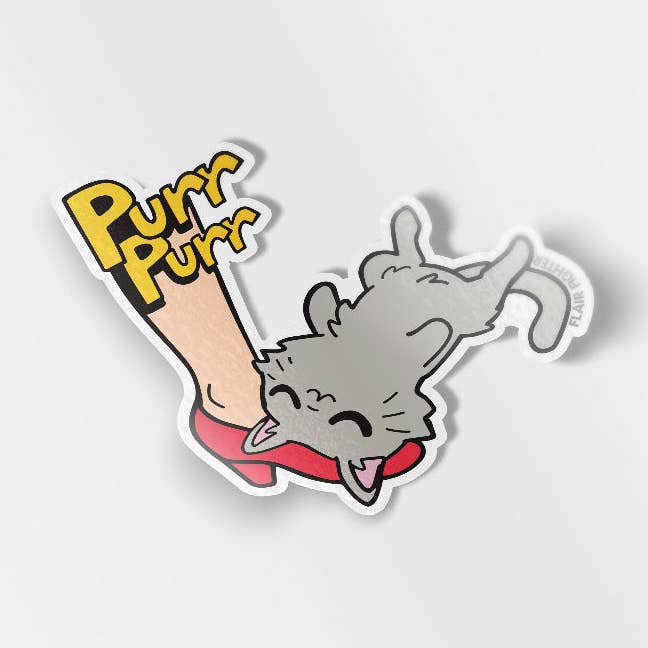 Purr Purr Rub Rub Ver. B Version RIGHT LEG (Russian Blue) Vinyl Sticker for wholesale by Flair Fighter