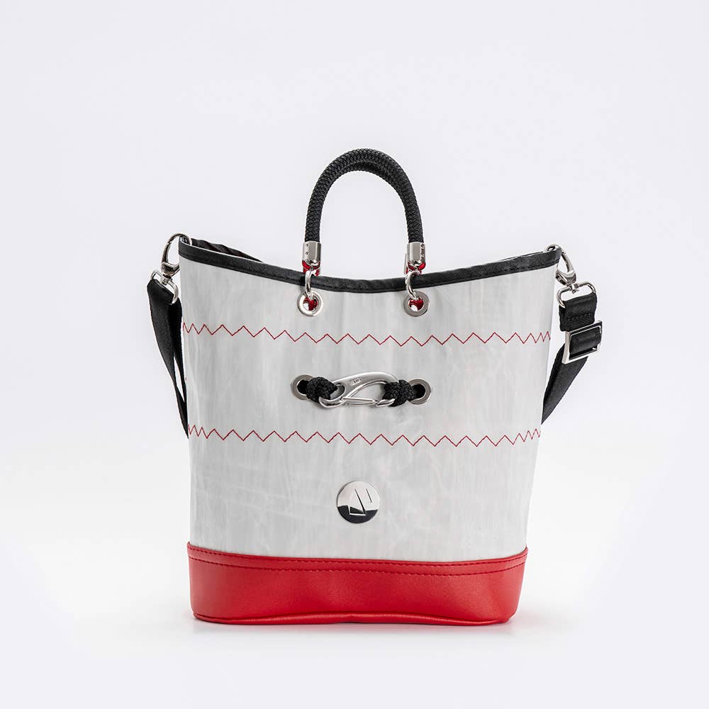 Bolina Sail - Wholesale Tote Bag - Women's - Recycled Sailing Bag With Carabiner — Mallorca - Red1