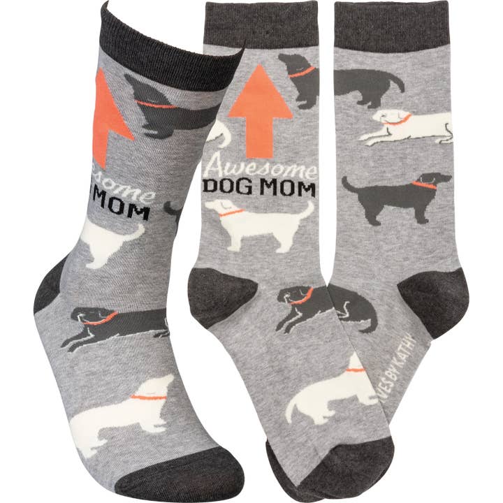 Awesome Dog Mom Socks for wholesale by Primitives by Kathy