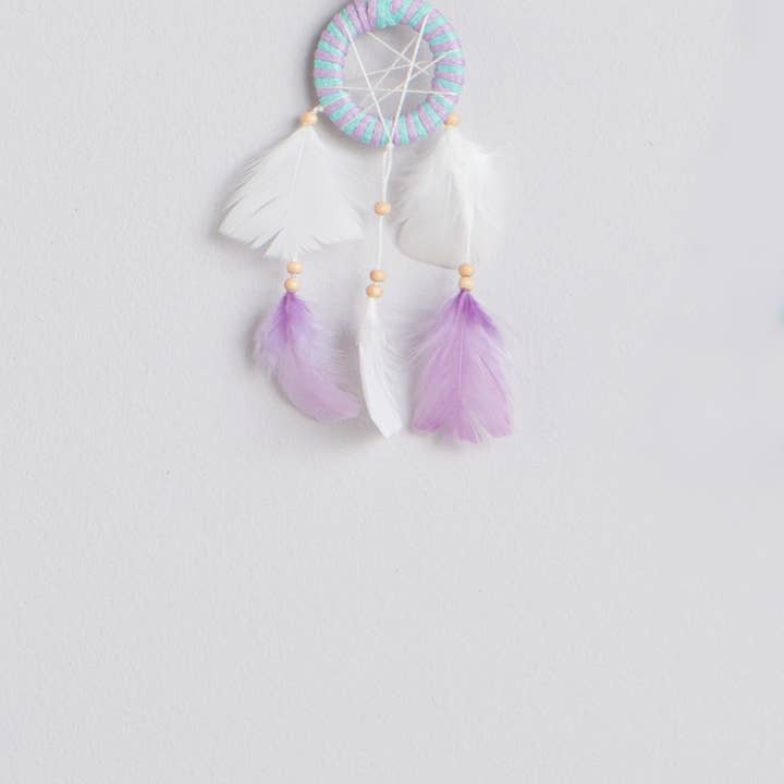 DREAMCATCHER MINI CADEAU PURPLE MINT rêve bohème pour la vente par MANIK