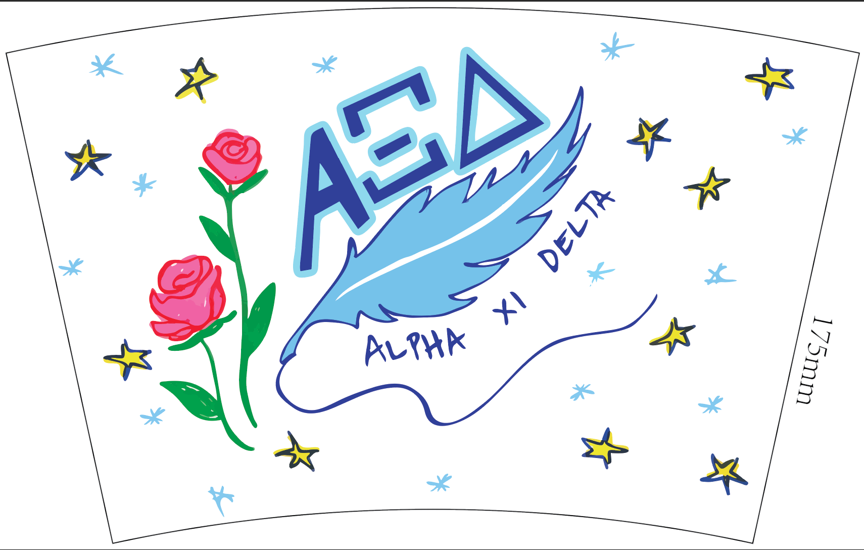 Over The Moon Greek - Wholesale Drinking Glass/Cup - Sorority Marker Cup24