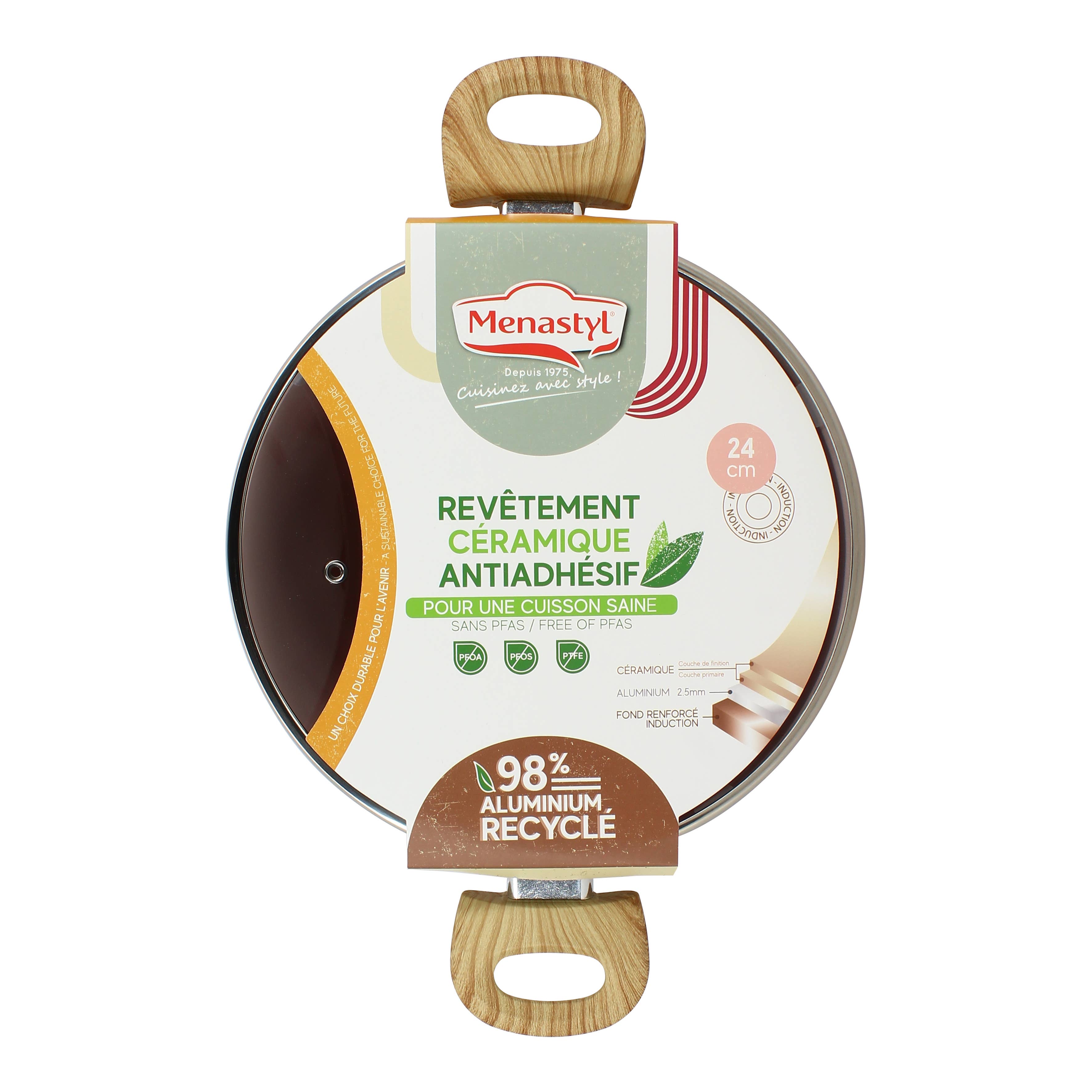 Menastyl - Wholesale Kookpot - Roze Dutch oven van 24 cm van gerecycled aluminium met glazen deksel1