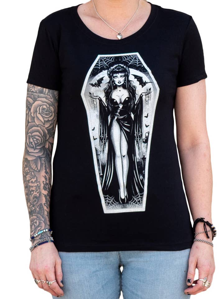 MISTRESS VIRA - Women's Loose Neck Graphic T-Shirt for wholesale by Black Market Art