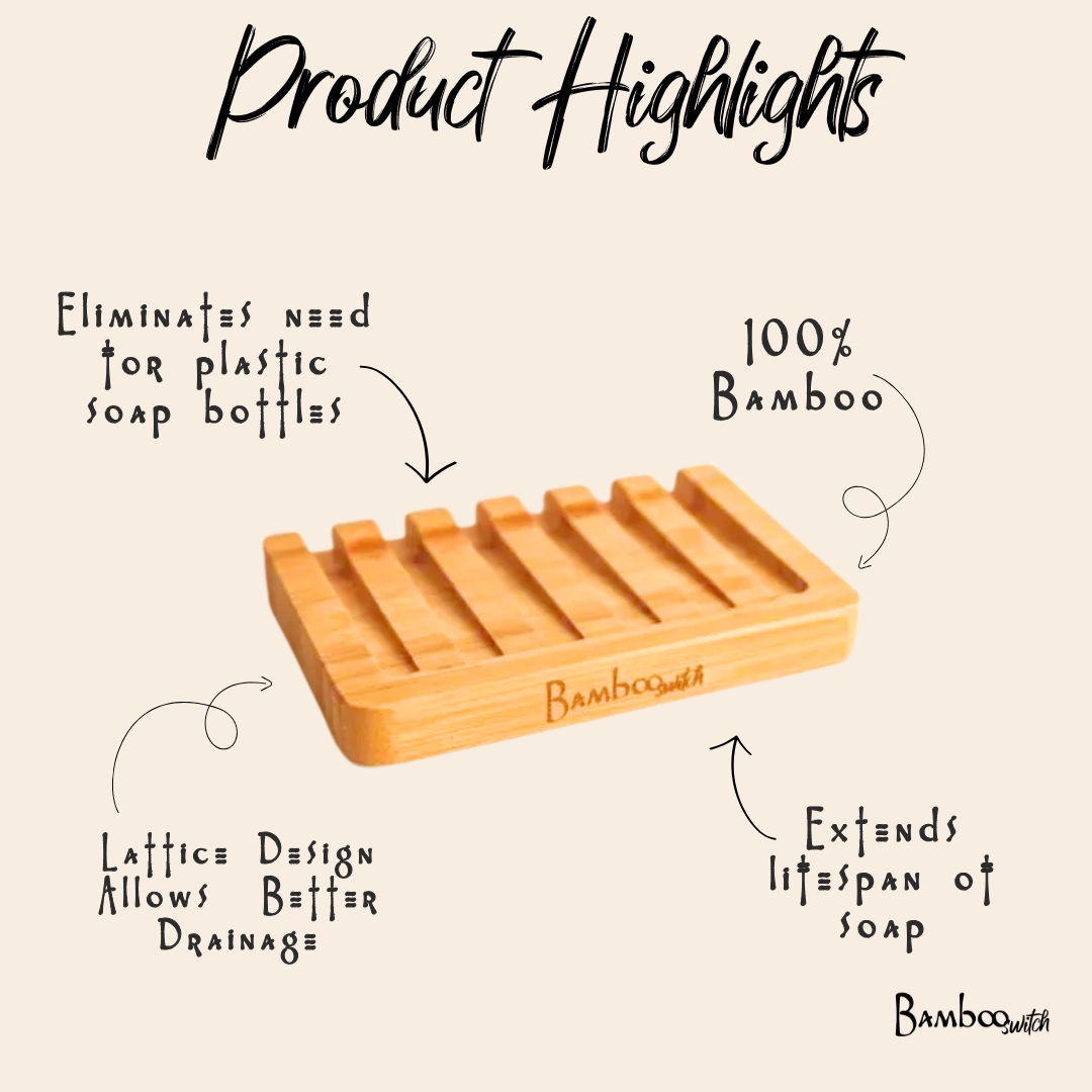 Bamboo Switch - Wholesale Bath Soap Dish - Bamboo Soap Lift | Slated | Bestseller | Stocking Stuffer1