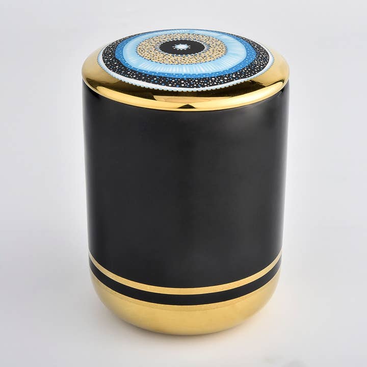 Royale Ceramic Candle Jar w/ Lid – Single Wick (12/case) for wholesale by Painted Lantern Candles