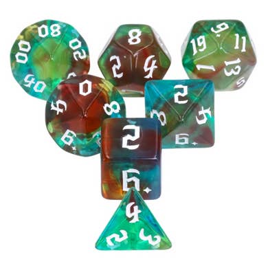 Foam Brain Games - Wholesale Dice - Wind Elves RPG Dice Set