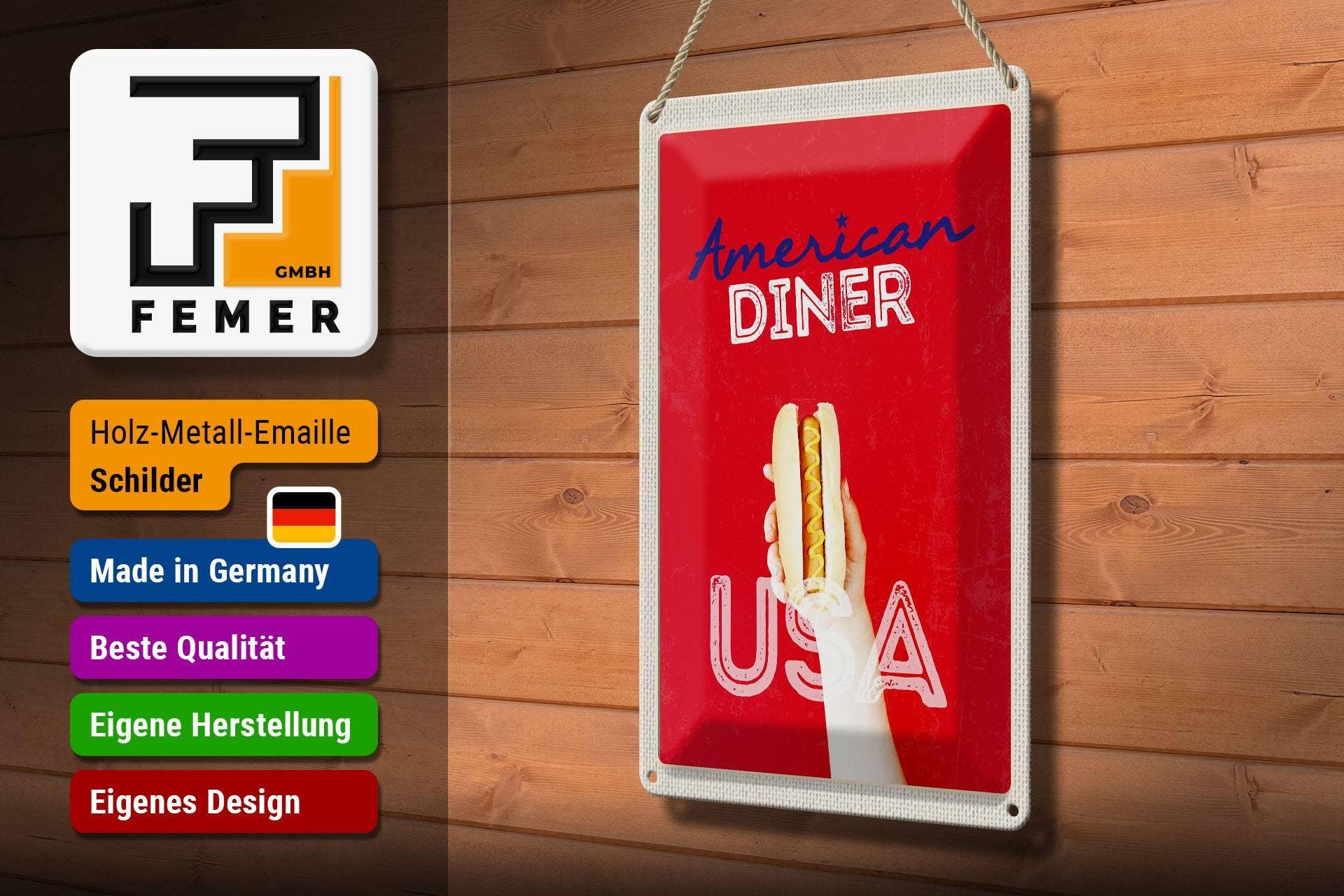 Femer - Wholesale Sign - Tin sign travel 20x30 cm America USA hot dog fast food dish sign tin sign2
