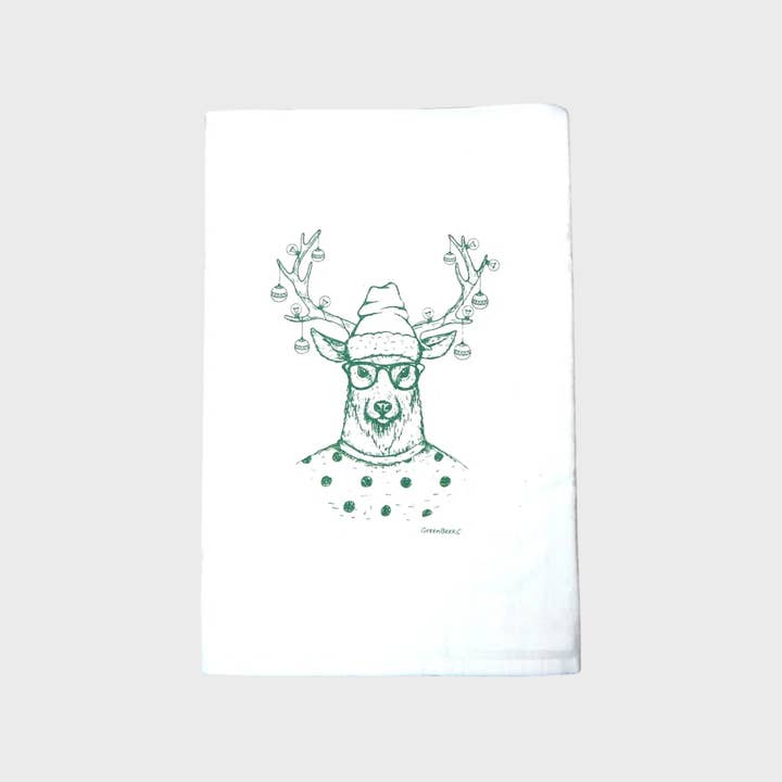Green Bee Tea Towels - Wholesale Tea Towel - Christmas Reindeer Dish Towel | Tea Towels | Kitchen Towel2
