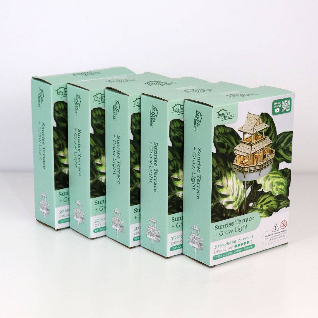 Tiny Treehouses - Wholesale DIY Craft Kit - Sunrise Terrace + Grow Light1