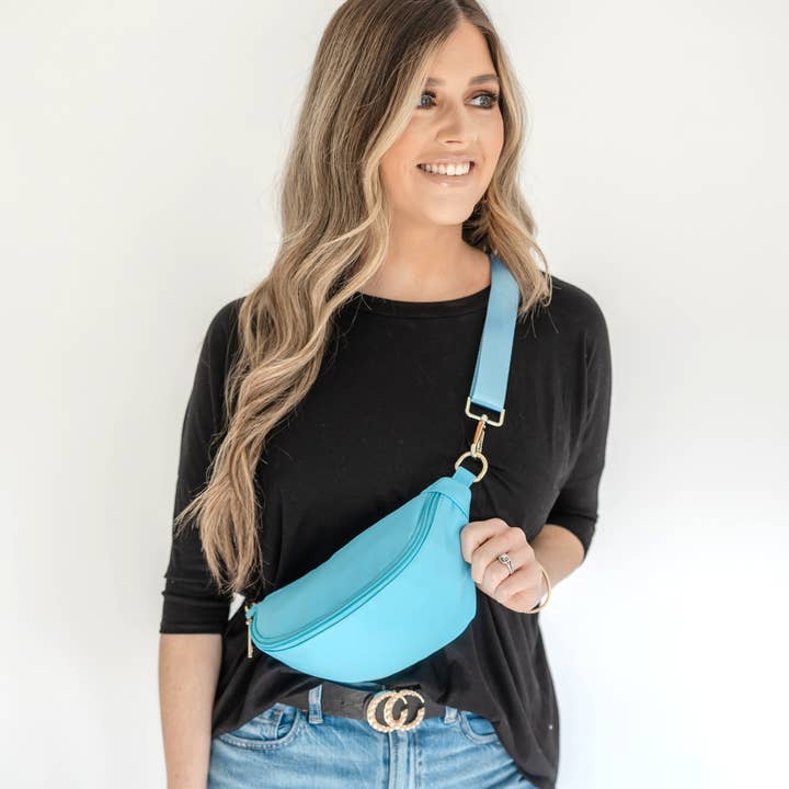 Thomas and Lee Company - Vente Sac ceinture – femme - Sac banane en nylon coloré Hannah avec sangle14