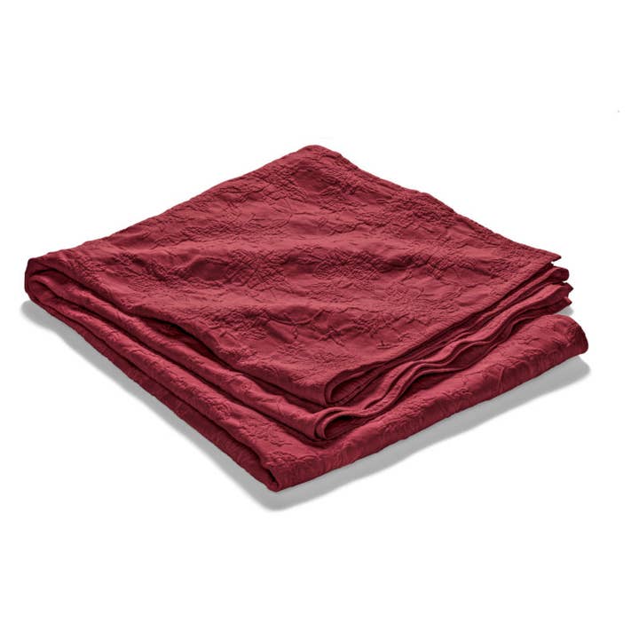 74060286 Tagesdecke Stonewashed 260x260 cm Floréal bordeaux für den Großhandel von Etol