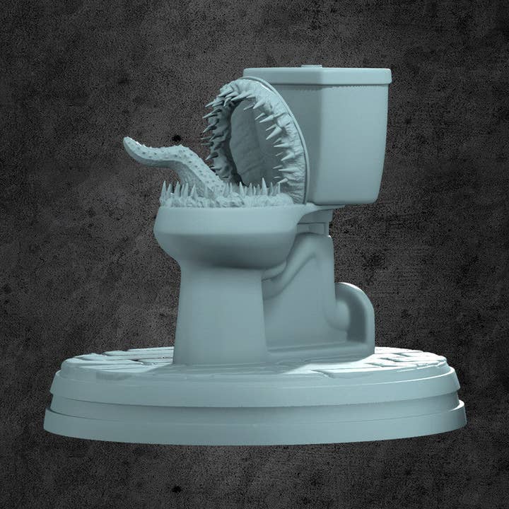 Efterlign Badeværelses Trone Miniature til Bordrollespil for engroshandel hos Kraken Dice