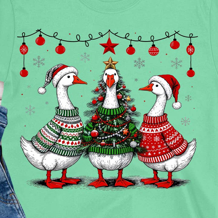 DTF Christmas Goose Transfer for wholesale by rnsublimation