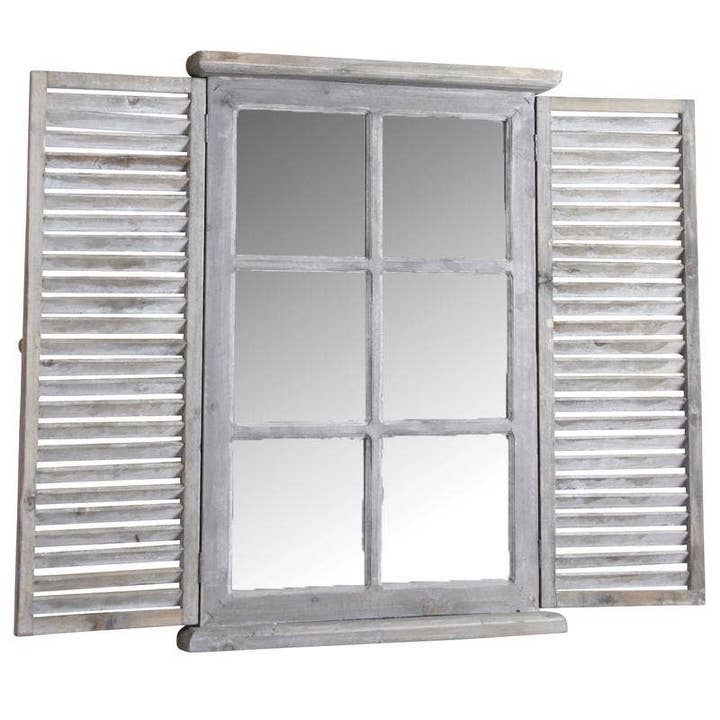 Espelho janela de madeira envernizada com persianas por atacado de Aubry Gaspard