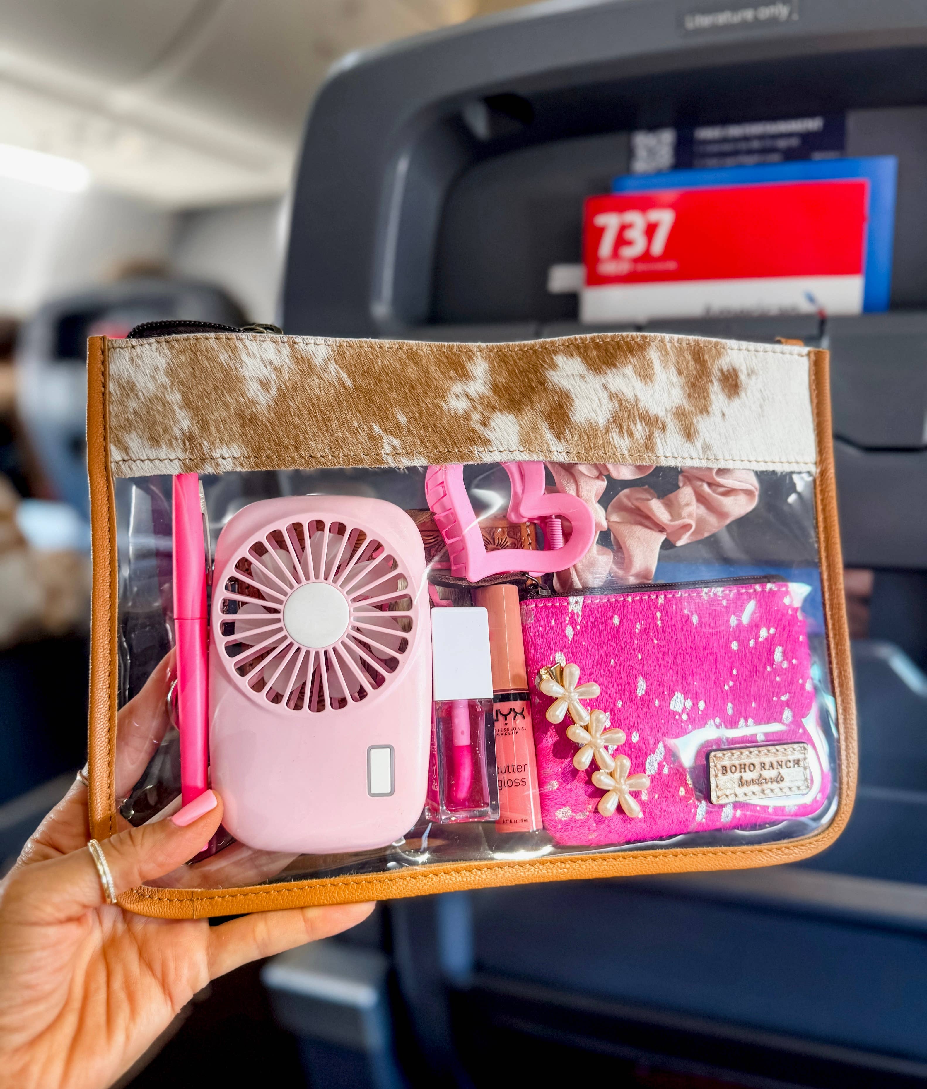 Boho Ranch Shop - Venta al por mayor Bolsa para maquillaje - Neceser de tocador transparente de piel de vacuno, organizador, de viaje7