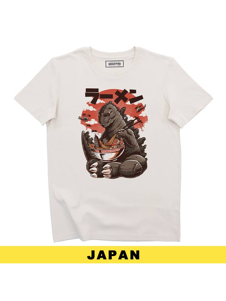 Grafitee - Wholesale Screen Printed T-Shirt - Unisex - Kaiju's Ramen T-shirt - Japanese Manga Illustrated T-Shirt